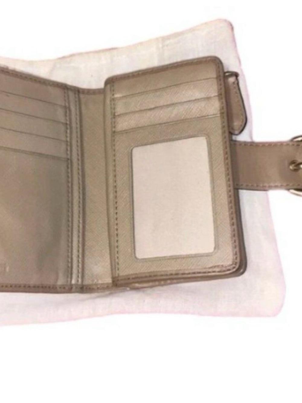 COACH Taupe Leather Buckle Continental Wallet - Picture 5 of 8